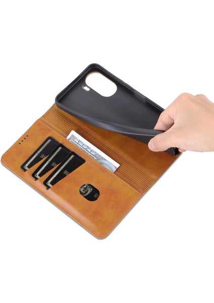 Vivo Y16 4g Cowhide Doku Pu Pu Deri Deri Şok Geçirmez Kılıf Manyetik Otomatik Absorlanmış Telefon Cüzdan Stand Kapağı (Yurt Dışından) indirimleri