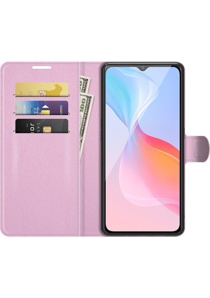Vivo Y21 Pratik Tasarım Telefon Kasası Cüzdan Standı Litchi Cilt Flip Deri Telefon Kapak Kabuğu (Yurt Dışından) fırsatları