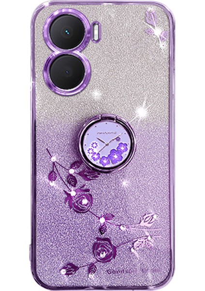 Vivo Y16 4g / Y56 5g Çiçek Deseni Arka Koruma Tpu Telefon Kapağı (Yurt Dışından)