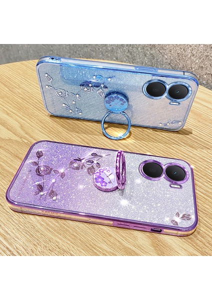 Vivo Y16 4g / Y56 5g Çiçek Deseni Arka Koruma Tpu Telefon Kapağı (Yurt Dışından)