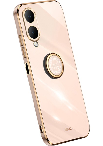 Vivo Y17S 4g Koruyucu Kapak Tpu Kickstand Telefon Kılıfı Elektraplatma Altın Edge (Yurt Dışından)