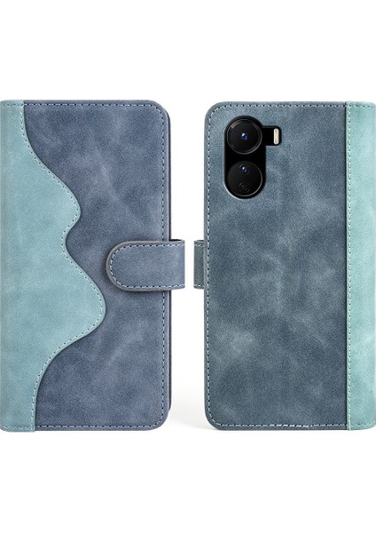 Vivo Y16 4g Renk Ekleme Pu Deri Stand Manyetik Kılıf Tam Koruma Flip Folio Cüzdan Telefon Kapağı (Yurt Dışından)