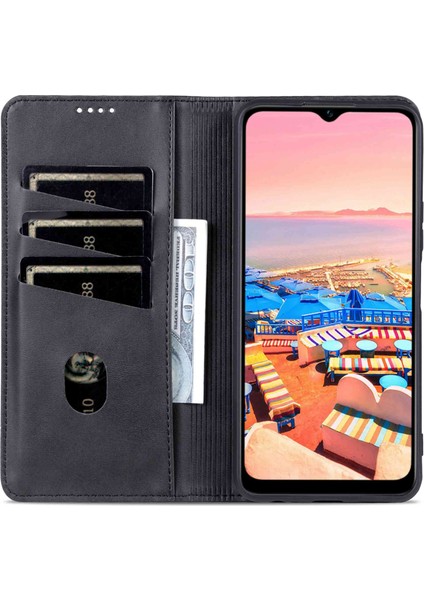 Vivo Y16 4g Cowhide Doku Pu Pu Deri Deri Şok Geçirmez Kılıf Manyetik Otomatik Absorlanmış Telefon Cüzdan Stand Kapağı (Yurt Dışından) fiyatları
