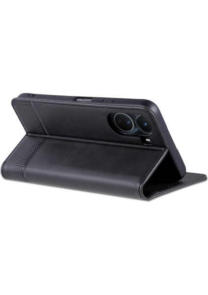 Vivo Y16 4g Cowhide Doku Pu Pu Deri Deri Şok Geçirmez Kılıf Manyetik Otomatik Absorlanmış Telefon Cüzdan Stand Kapağı (Yurt Dışından) fırsatları