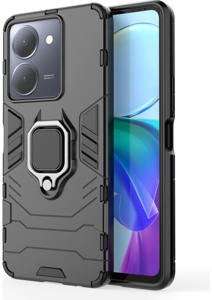 Vivo Y36 Koruyucu Kapak 4g 5g Yüzük Tutucu Kickstand Shell Tpu + Pc Telefon Kılıfı (Yurt Dışından)
