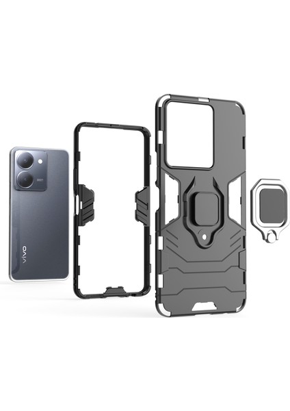 Vivo Y36 Koruyucu Kapak 4g 5g Yüzük Tutucu Kickstand Shell Tpu + Pc Telefon Kılıfı (Yurt Dışından) fırsatları