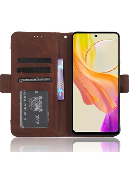 Vivo Y36 4g / Y36 5g Pu Deri Cüzdan Çoklu Kart Yuvası Folio Flip Katlanabilir Stand Vaka Telefon Kapağı (Yurt Dışından)