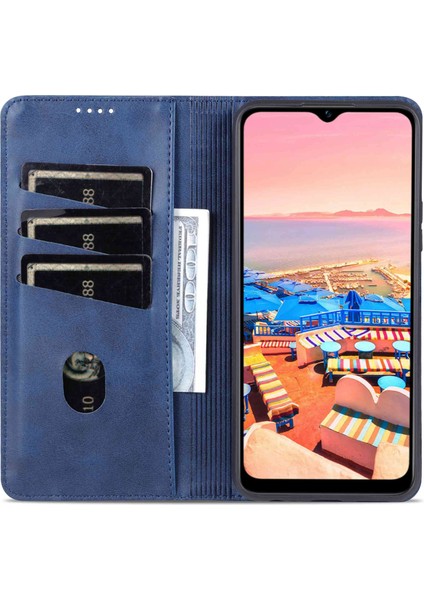 Vivo Y16 4g Cowhide Doku Pu Pu Deri Deri Şok Geçirmez Kılıf Manyetik Otomatik Absorlanmış Telefon Cüzdan Stand Kapağı (Yurt Dışından) fiyatları