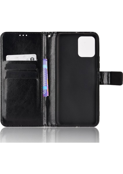 Vivo Y15S/Y15A/Y10/T1/Y01 Folio Flip Iyi Korumalı Stand Cüzdan Çılgın At Dokusu Pu Deri Telefon Kapak Kılıfı (Yurt Dışından)