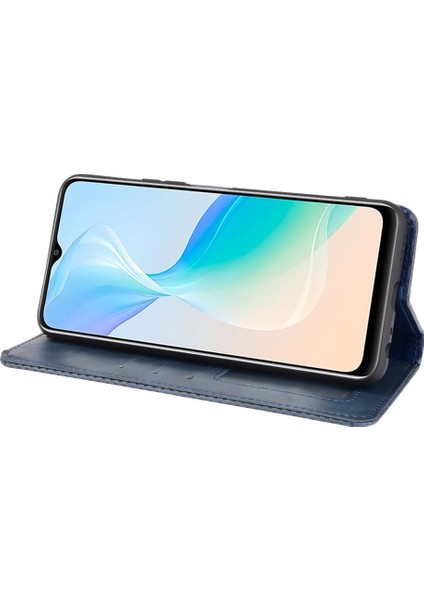 Vivo Y21 / Y21S / Y32 Deri Telefon Cüzdan Stand Kapağı Retro Dokulu Yüzey Manyetik Otomatik Kapanış (Yurt Dışından) fırsatları