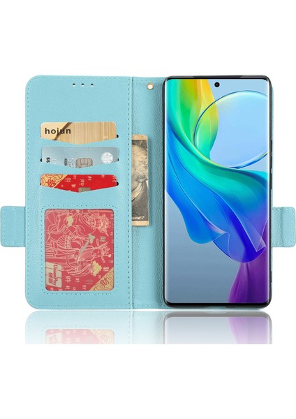 Vivo Y78+ 5g / Y78 5g / V29 Lite 5g Litchi Doku Manyetik Toka Telefon Kılıfı Pu Deri Cüzdan Stand Kapağı (Yurt Dışından)