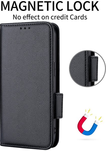 Vivo Y78+ 5g / Y78 5g / V29 Lite 5g Litchi Doku Manyetik Toka Telefon Kılıfı Pu Deri Cüzdan Stand Kapağı (Yurt Dışından)