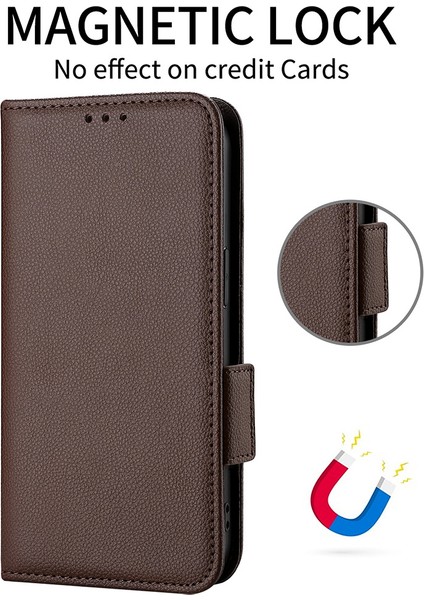 Vivo Y78+ 5g / Y78 5g / V29 Lite 5g Litchi Doku Manyetik Toka Telefon Kılıfı Pu Deri Cüzdan Stand Kapağı (Yurt Dışından)