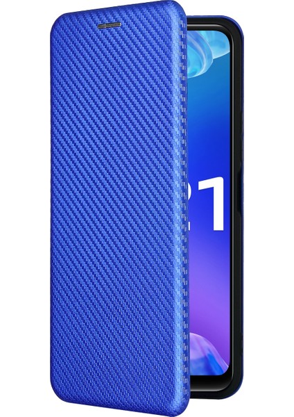 Vivo Y21/Y33S Kart Yuvalı Karbon Fiber Dokulu Deri Telefon Kılıfı (Yurt Dışından) fiyatları