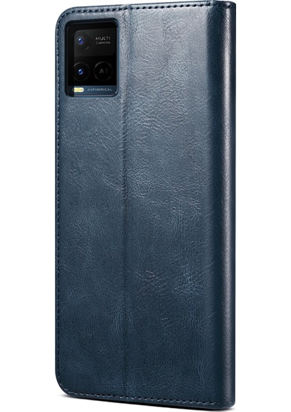 Mumsu Çılgın At Doku Cüzdan Stand Pu Deri Telefon Kılıfı Için Vivo Y21 (Yurt Dışından) fırsatları