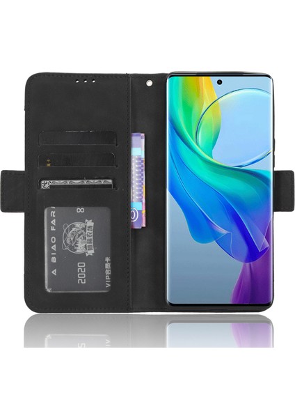 Vivo Y78+ 5g / Y78 5g / V29 Lite 5g Çoklu Kart Yuvası Pu Deri Cüzdan Kılıfı Stand Telefon Kapağı (Yurt Dışından)