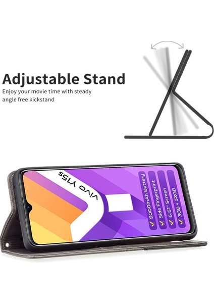 Vivo Y15S 4G/Y15A Için Pu Deri Kılıf, Imsplicing Standlı Kart Tutucu Telefon Kapağı (Yurt Dışından)