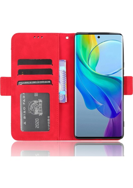 Vivo Y78+ 5g / Y78 5g / V29 Lite 5g Çoklu Kart Yuvası Pu Deri Cüzdan Kılıfı Stand Telefon Kapağı (Yurt Dışından)