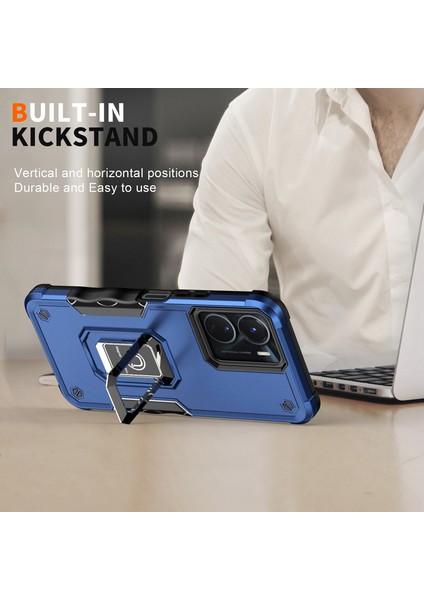 Vivo Y16 4g Telefon Kasası Sert Pc Tpu Kickstand ile Koruyucu Kapak (Yurt Dışından)