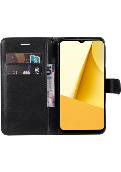 Vivo Y16 4g / Y02S 4g Pu Deri Deri Flip Cüzdan Kılıfı Manyetik Kapatma Stand Shoce -Pospay Kullanıcı (Yurt Dışından)