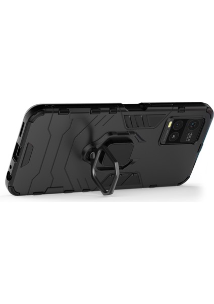 Vivo Y21 Halka Çubuğu Tasarımı Tpu + Pc Şok Emme Çift Koruma Kapağı (Yurt Dışından) modelleri