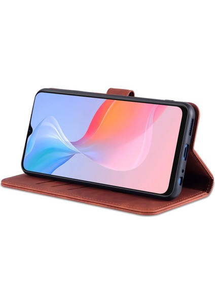 Vivo Y21 / Y33S Için Tpu+Pu Deri Cüzdan Standlı Telefon Kılıfı (Yurt Dışından) indirimleri