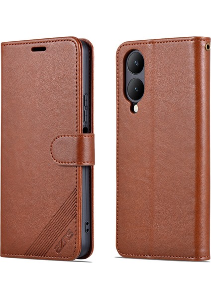 Vivo Y17S 4g Kasa Cüzdanı Pu Deri Telefon Standı Kapağı (Yurt Dışından)