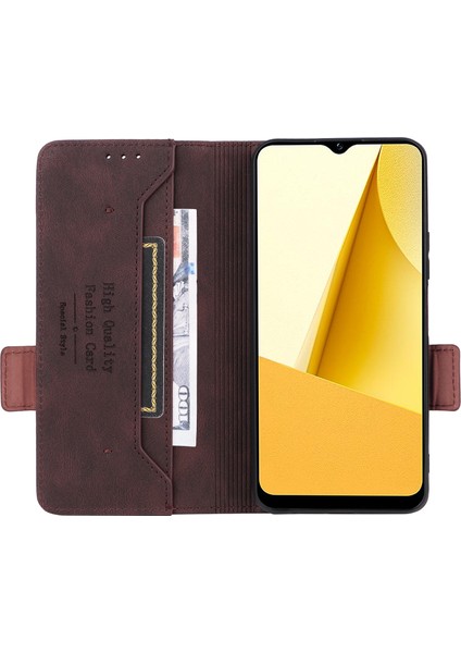 Vivo Y16 4g Pu Deri Anti-Drop Kılıf Donanım Dekoru Çift Manyetik Toka Cüzdan Stand Telefon Kapağı (Yurt Dışından) fiyatları