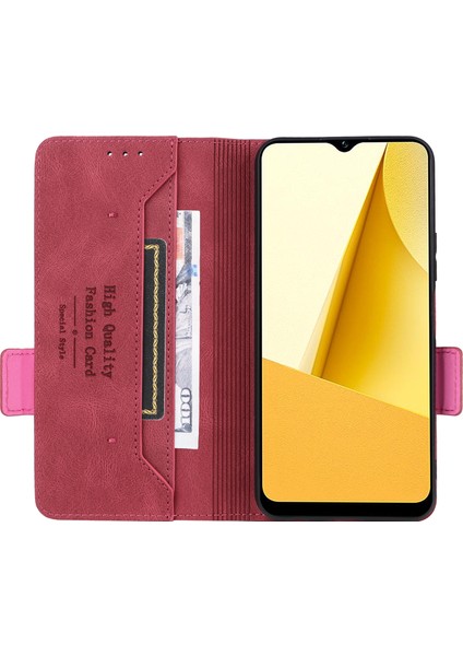 Vivo Y16 4g Pu Deri Anti-Drop Kılıf Donanım Dekoru Çift Manyetik Toka Cüzdan Stand Telefon Kapağı (Yurt Dışından) fiyatları