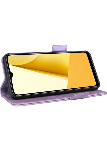 Vivo Y16 4g Pu Deri Anti-Drop Kılıf Donanım Dekoru Çift Manyetik Toka Cüzdan Stand Telefon Kapağı (Yurt Dışından)