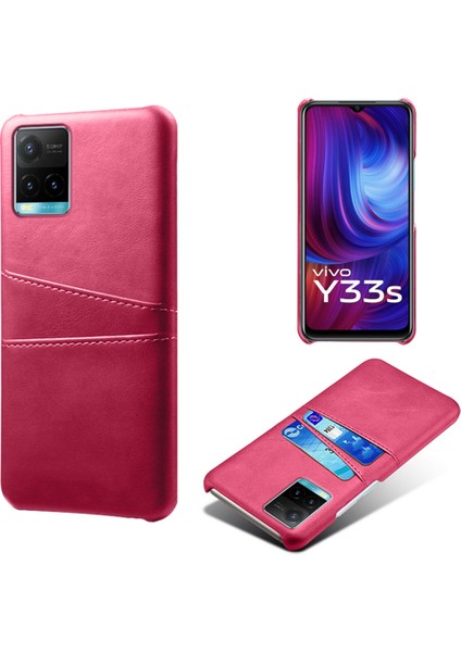 Vivo Y21 / Vivo Y21S / Vivo Y33S Darbeye Dayanıklı Telefon Kaplaması Pu Deri ve Pc Telefon Kılıfı 2 Kart Yuvası ile (Yurt Dışından)