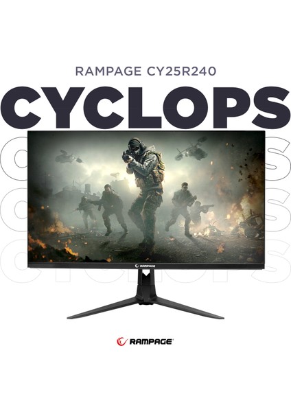 Cyclops CY25R240 25 240Hz 1ms Boe Va Full Hd Hdr Freesync Logo Yansıtma Rgb Pc Flat Oyuncu Monitörü