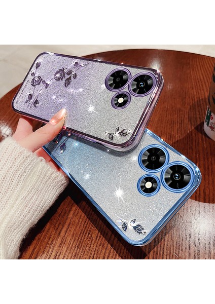 Infinix Hot 30 Play Glitter Gradient Tpu Cep Telefon Kılıfı Rhinestone Çiçek Shock Kapak Kapak (Yurt Dışından) fırsatları