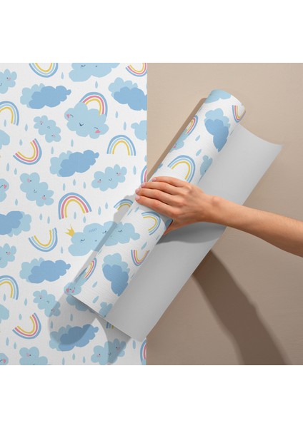 Mavi Bulutlar Bebek Odası Yapışkanlı Folyo, Çizgi Film Desenli, Bebek Odası, Çocuk Odaları, Kaplama Folyosu, Yapışkan Folyolar, Sticker, Büyük Ebatlı, Dekoros fiyatları