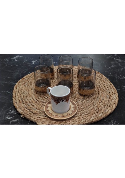 Altın Yaldızlı Kahve Yanı Bardak Vibe 6lı fiyatları