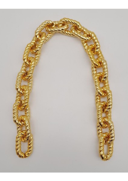 45 cm Burgu Model Metal Görünümlü Light Gold Renk Akrilik Zincir