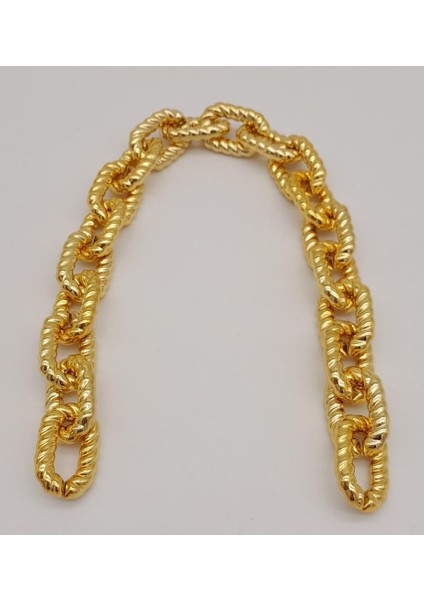 45 cm Burgu Model Metal Görünümlü Light Gold Renk Akrilik Zincir fiyatları