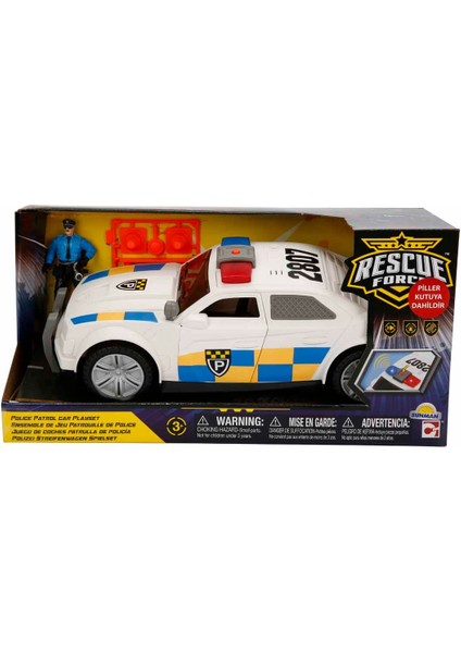 Sesli ve Işıklı Kurtarma Ekibi Polis Arabası Oyun Seti