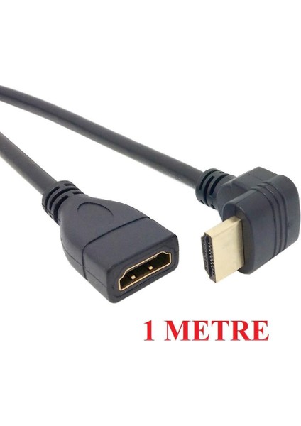 HDMI Dişi Erkek Uzatma 90 Derece Dirsek Kablosu 1 Metre fiyatları