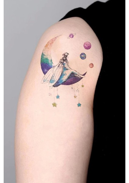 Ay ve Melek Geçici Dövme Tattoo