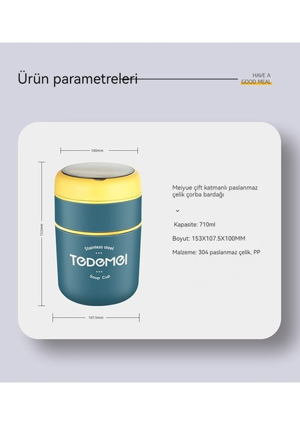 304 Paslanmaz Çelik Çift Yalıtımlı Çorba Bardağı, Kahvaltı Süt Bardağı, 710ML Kapasite (Yurt Dışından)