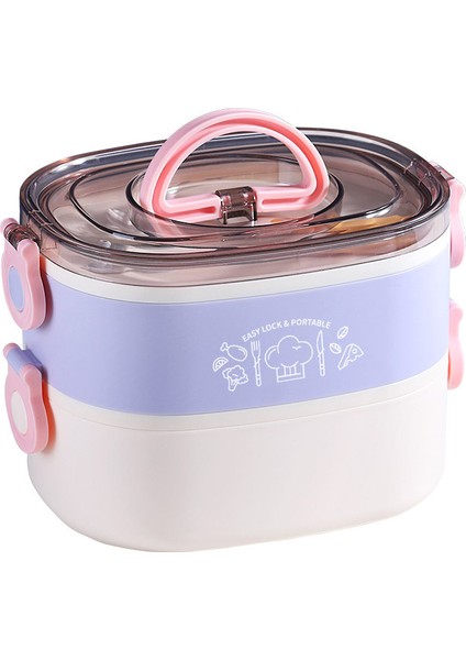 Öğrenci Öğle Yemeği Kutusu, Çift Paslanmaz Çelik Yalıtımlı Öğle Yemeği Kutusu, 1200ML Kapasite (Yurt Dışından)