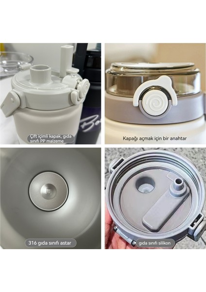 Çift Içecek Büyük Kapasiteli (1000ML/1200ML) Termos Bardak, 316 Gıda Sınıfı Taşınabilir Su Bardağı Taşınabilir (Yurt Dışından) fiyatları