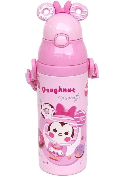 Paslanmaz Çelik Çocuk Termos Bardak, Taşınabilir Pipet Su Isıtıcısı, 520ML (Yurt Dışından)