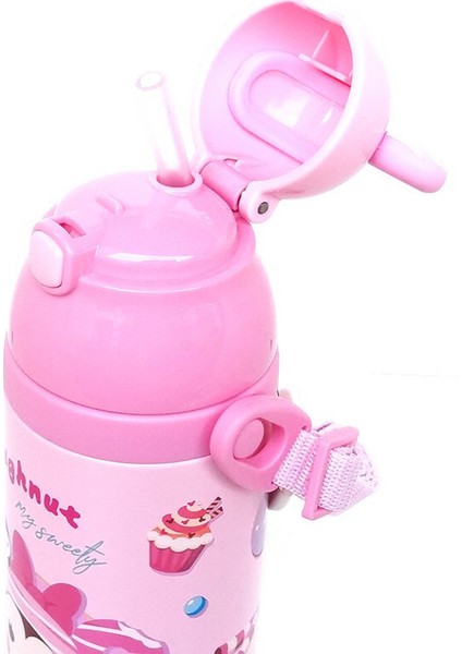 Paslanmaz Çelik Çocuk Termos Bardak, Taşınabilir Pipet Su Isıtıcısı, 520ML (Yurt Dışından)
