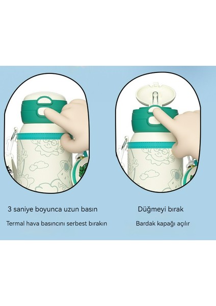316 Karikatür Çift Içecek Paslanmaz Çelik Termos Bardak, Öğrenci Termos Bardak, 550ML (Yurt Dışından)