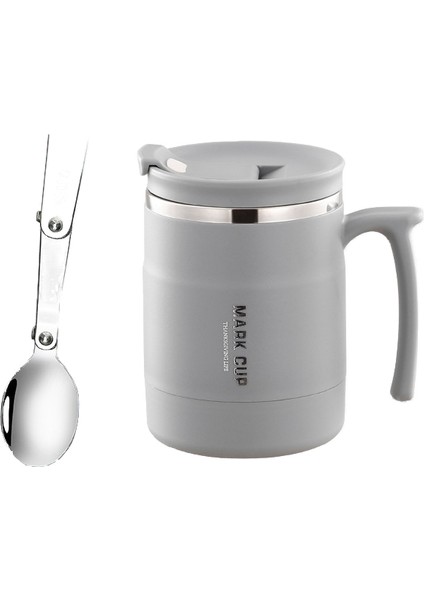 304 Paslanmaz Çelik Kupa/kahve Fincanı/kahvaltı Bardağı/ofis Su Bardağı/termos Bardak, Katlanır Kaşık ve Pipet, 400ML (Yurt Dışından)