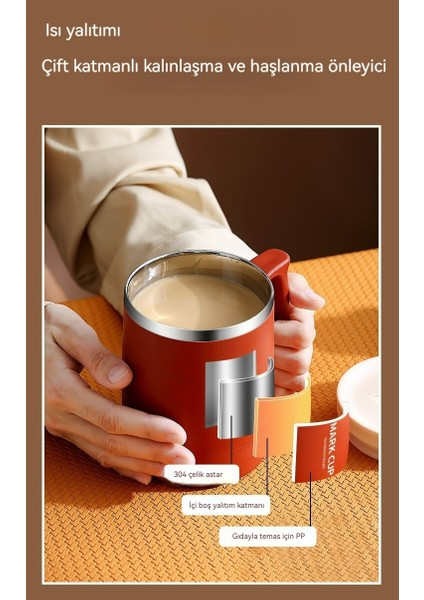 304 Paslanmaz Çelik Kupa/kahve Fincanı/kahvaltı Bardağı/ofis Su Bardağı/termos Bardak, Katlanır Kaşık ve Pipet, 400ML (Yurt Dışından)