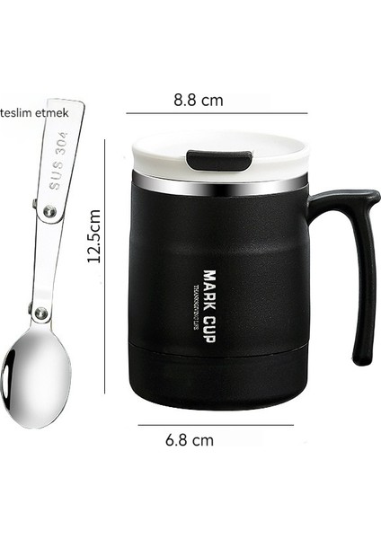 304 Paslanmaz Çelik Kupa/kahve Fincanı/kahvaltı Bardağı/ofis Su Bardağı/termos Bardak, Katlanır Kaşık ve Pipet, 400ML (Yurt Dışından) fiyatları