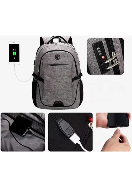 Su Geçirmez Büyük Kapasiteli Sırt Çantası, USB Şarj Sırt Çantası (Yurt Dışından) modelleri